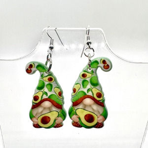 Avocado Gnome Earrings - Food Earrings - Guacamole Earrings - Summer Earrings